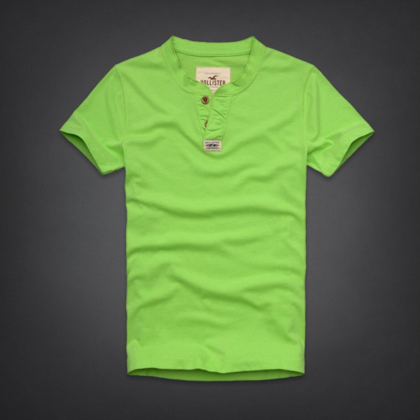 Hollister Hombres Ponte de pie de cuello Corto Remera HCO3916